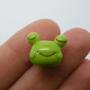 1 Frog bead handmade lamp work glass A1307 image 1