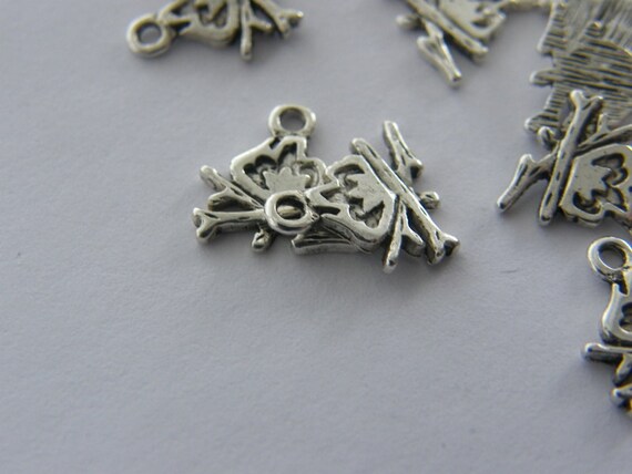 Fireman Charm Collection - Antique Silver Tone 11 Piece Set For Jewelry Making