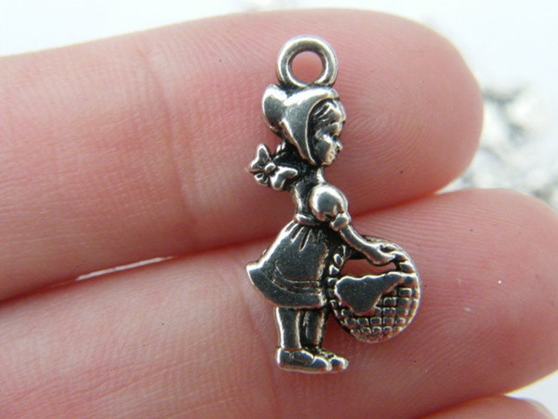 10 Girl Charms Antique Silver Tone P84 Etsy