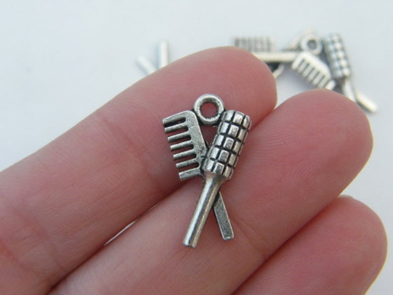 BULK 30 Hair Brush and Comb Charms Antique Silver Tone P219 Etsy