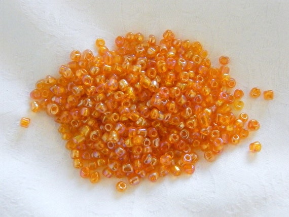 400 Orange AB Glass 4mm Seed Beads 