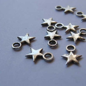 BULK 50 Star charms antique silver tone S11 SALE 50% OFF image 4