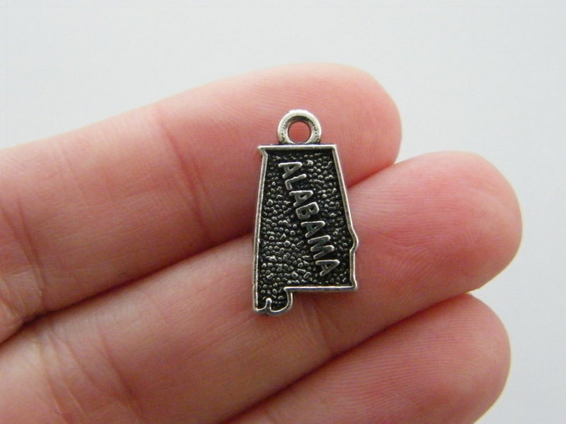 BULK 20 Alabama charms antique silver tone WT155
