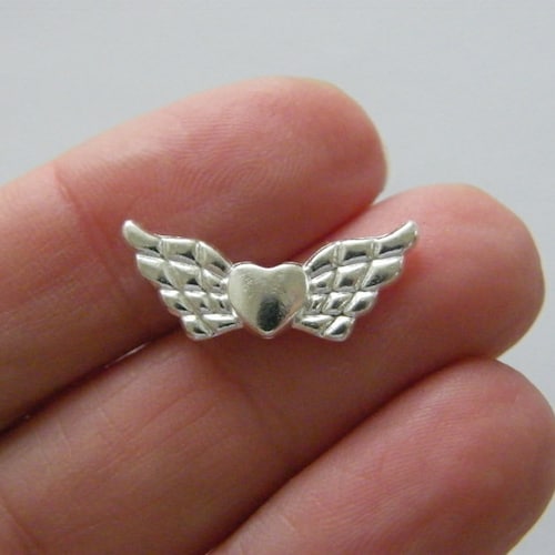 BULK 50 Angel Wing Spacer Beads Silver Plated Tone AW142 Etsy