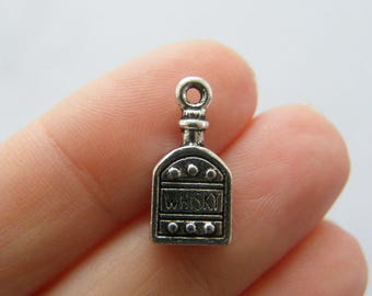 thumbnail image 2 of Antiqued Silver Plated Whisky Bottle Charms – 18mm, Xanadu Designs (Choose 2, 5, Or 10 Pcs) 2 of 6