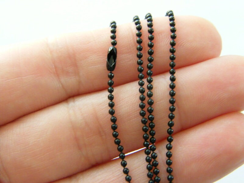 4 Black Ball Chain 59cm Necklaces FS302 - Etsy