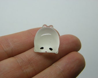 4 Seal sea lion miniature white glow in the dark resin FF116