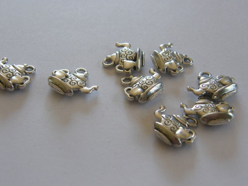 BULK 50 Teapot and Teacup Charms Antique Silver Tone FD54 Etsy