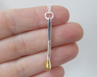 1 Match stick pendant silver plated P575