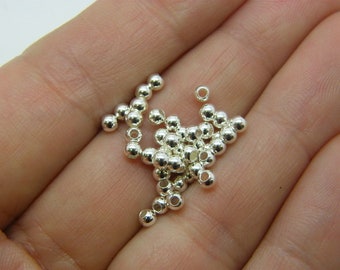 500 Spacer beads 3mm silver plated FS399