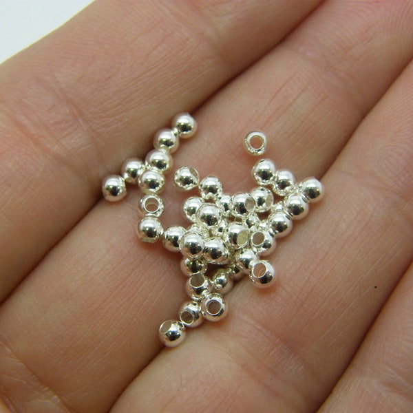 500 Spacer beads 3mm silver plated FS399