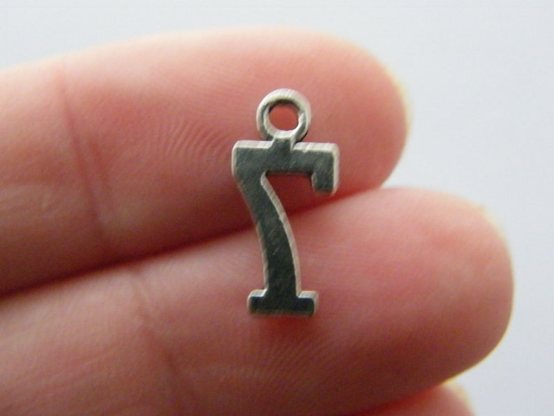 BULK 50 Number 7 charms antique silver tone