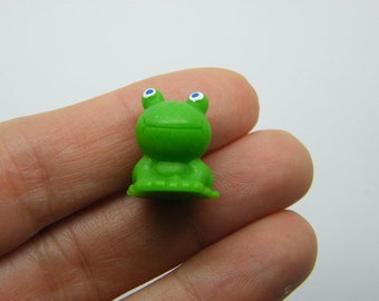 6 Frog  miniature fairy garden green resin A