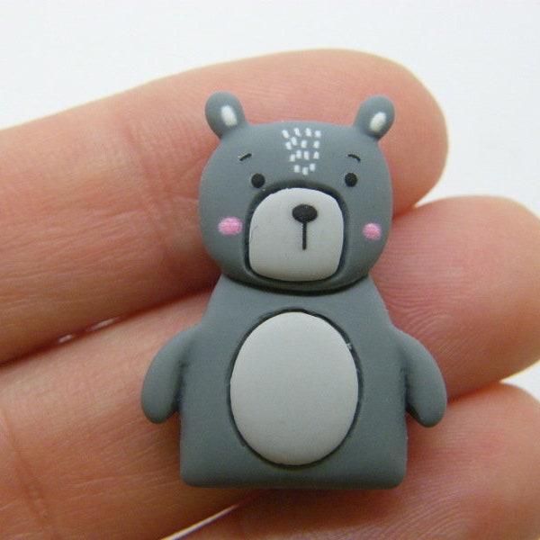 8 Bear embellishment cabochons resin A744