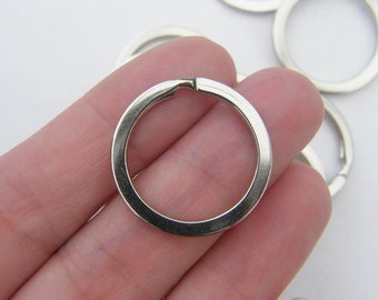 10 Schlüsselringe 25 x 1,7 mm silberfarben FS377