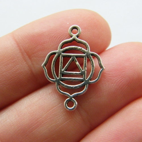 thumbnail image 2 of 100Pcs Flower Connector Charms - Tibetan Antique Silver Alloy Jewelry Making Supplies 2 of 10