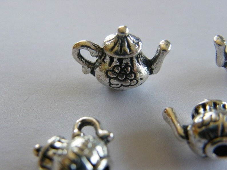 BULK 20 Teapot Tea Time Charms Antique Silver Tone FD59 Etsy