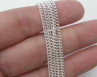 4m Chain  silver plated 2 x 3mm loops