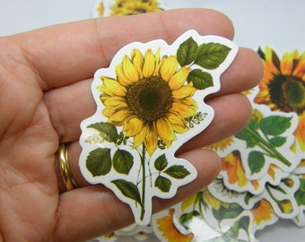 50 Sunflower daisy themed stickers random mixed paper 01