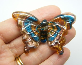 1 Lámpara colgante mariposa obra cristal marrón AF