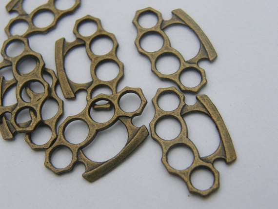 8 Brass Knuckles Antique Bronze Tone G36 - Etsy New Zealand