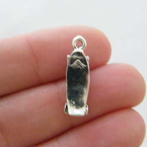 8 charms skateboard ton argent vieilli SP105