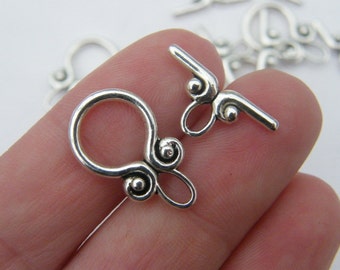 BULK 30 Toggle clasps sets antique silver tone FS78 - SALE 50% OFF