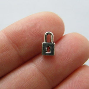 BULK 50 Lock charms antique silver tone K102 - SALE 50% OFF