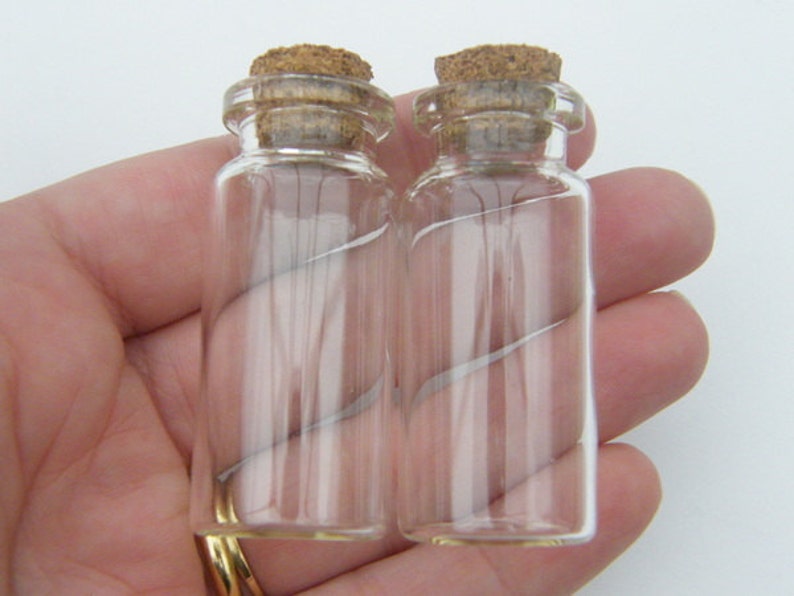 5 Mini Glass Bottles With Corks GB4 Etsy UK