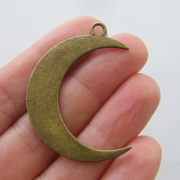 BULK 20 Pendentifs lune antique bronze ton M85