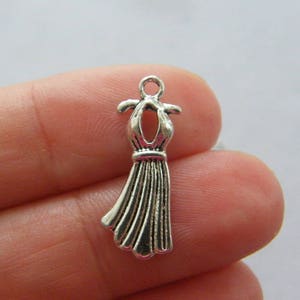 24 Dress charms antique silver tone CA154
