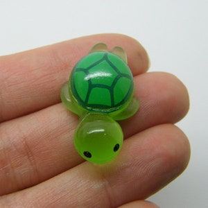 8 Schildkröten miniatur grünes im Dunkeln leuchtendes Harz FF229