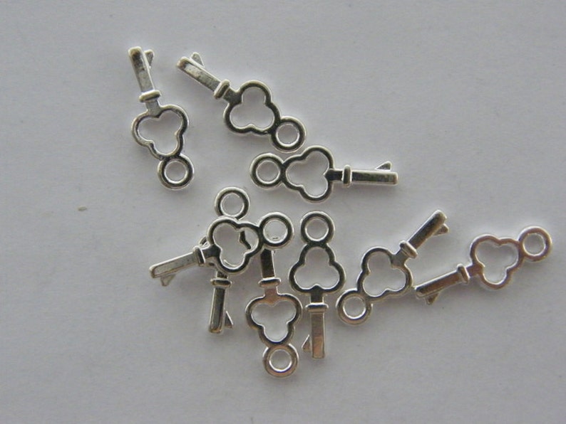 BULK 50 Key charms silver plated tone K51 SALE 50% OFF image 2