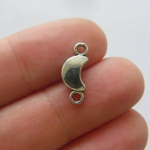12 Moon connector charms antique silver tone M179