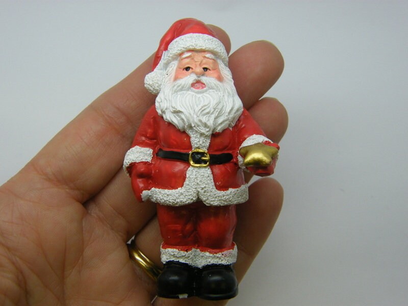 Dollhouse Miniature Christmas Holiday Santa & Trumpet Figurine Decor ~ CAR1479 