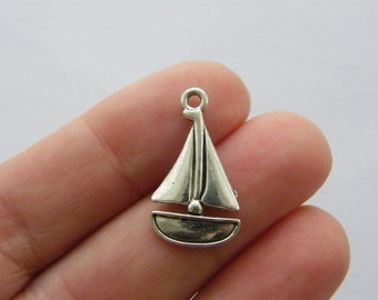 16mm x 25mm Solid 925 Sterling Silver Sailboat Pendant Charm 16mm x 25mm Solid 925 Sterling Silver Sailboat Pendant Charm