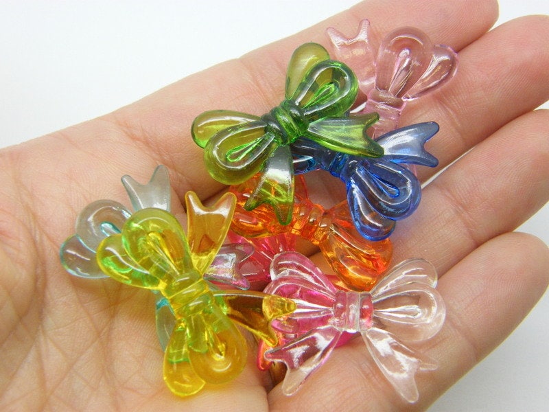 Transparent Bow Beads Acrylic Ribbon Bow Beads Clear Bow 
