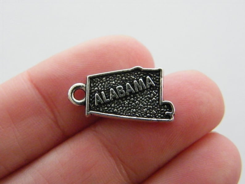 BULK 20 Alabama charms antique silver tone WT155