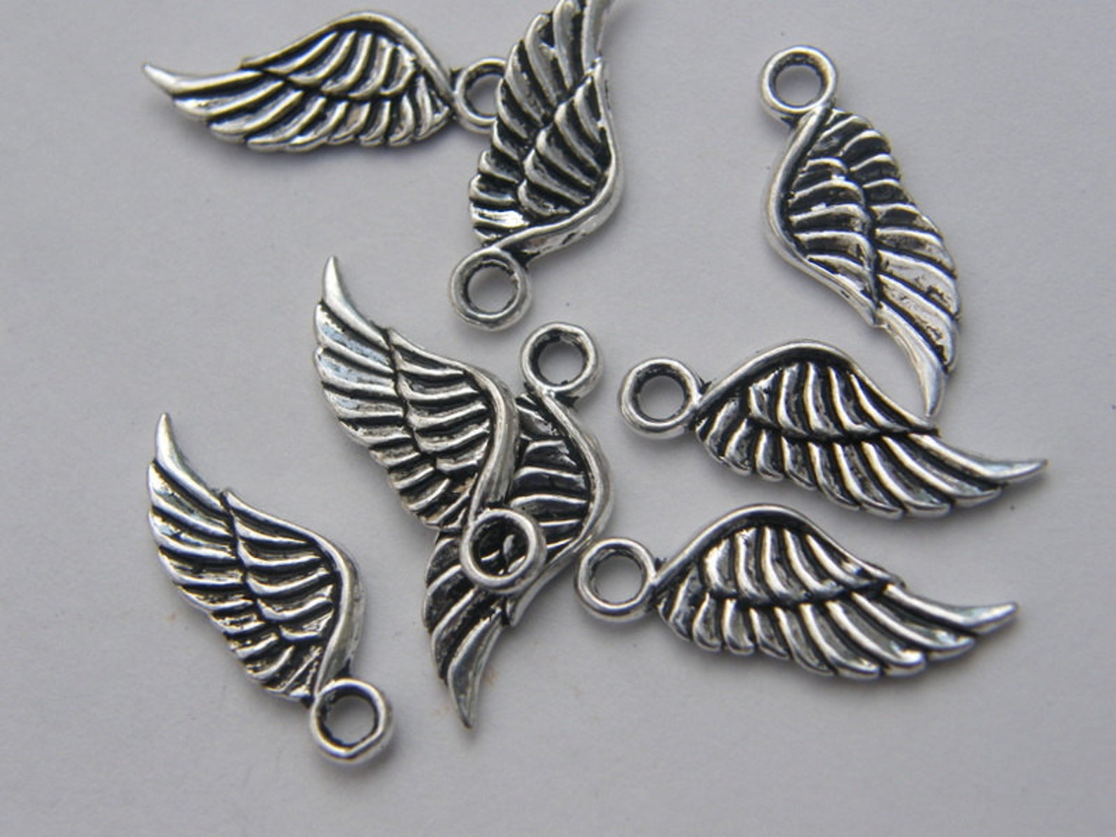 BULK 50 Angel Wing Charms Antique Silver Tone AW49 SALE 50 Etsy