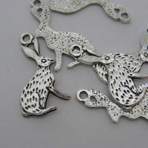 BULK 50 Hare Rabbit Charms Antique Silver Tone A255 - Etsy