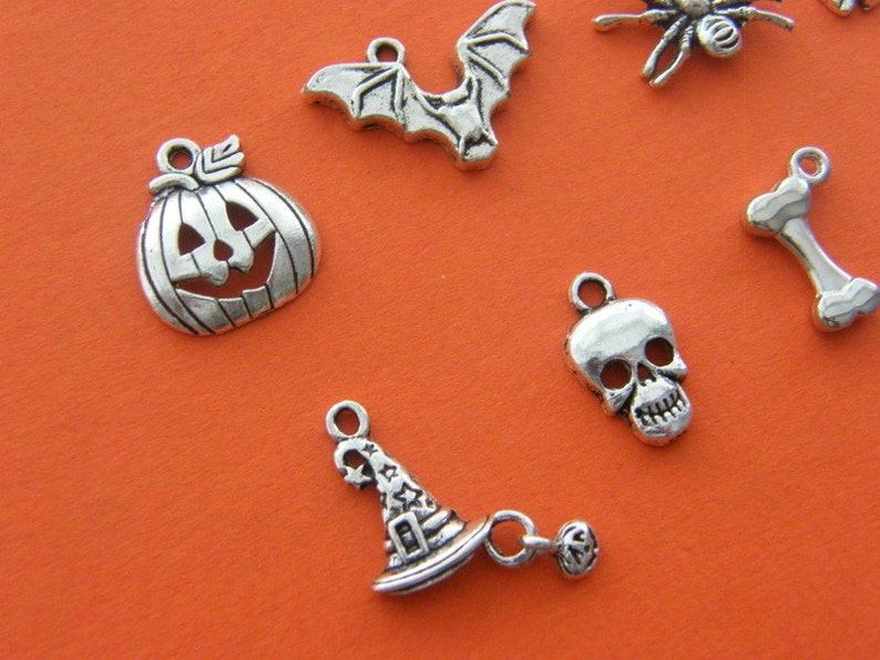 The Halloween Charms Collection 8 different antique silver | Etsy