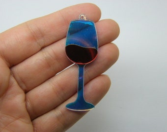 4  Red wine glass charms acrylic FD20