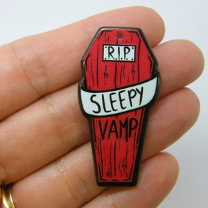 4 Coffin sleepy vamp pendants acrylic HC340