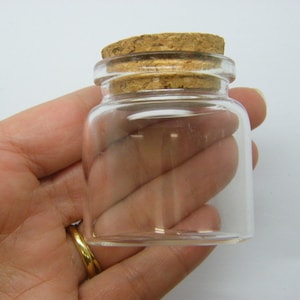 1 Glass bottle jar with cork 58 x 47mm E008