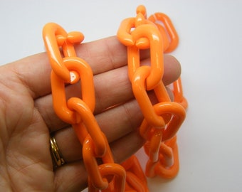 1 Meter orange acrylic quick link chain FS