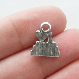 8 I love to read charms antique silver tone P449 image 2