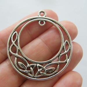 4 Celtic knot connector charm antique silver tone R128