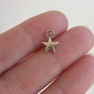 BULK 50 Star charms antique silver tone S11 - SALE 50% OFF