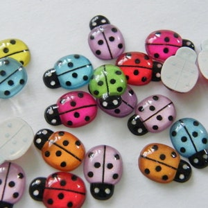 20 cabochons embellissement Coccinelle résine A867 image 4