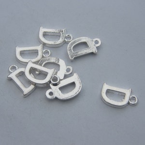 8 Letter D alphabet charms silver plated image 5